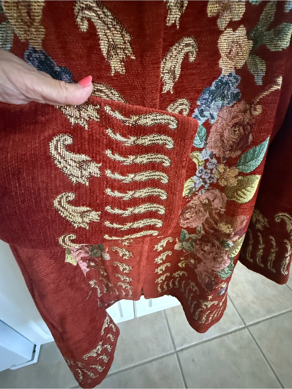 Soft Surroundings Embroidered Floral Coat - Picture 5 of 15
